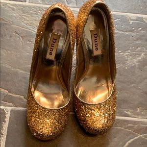Dune Gold Sequin Heels